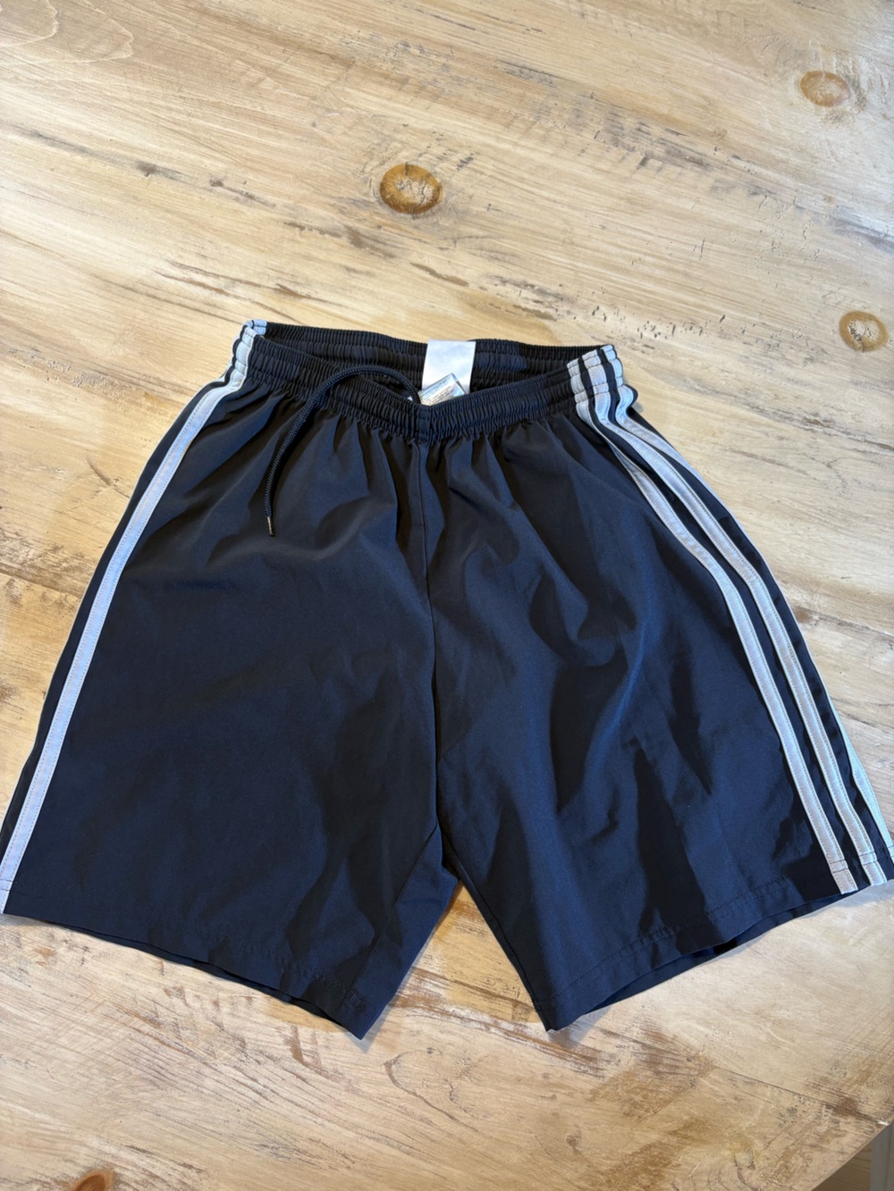 adidas Black Shorts with White Side Stripes